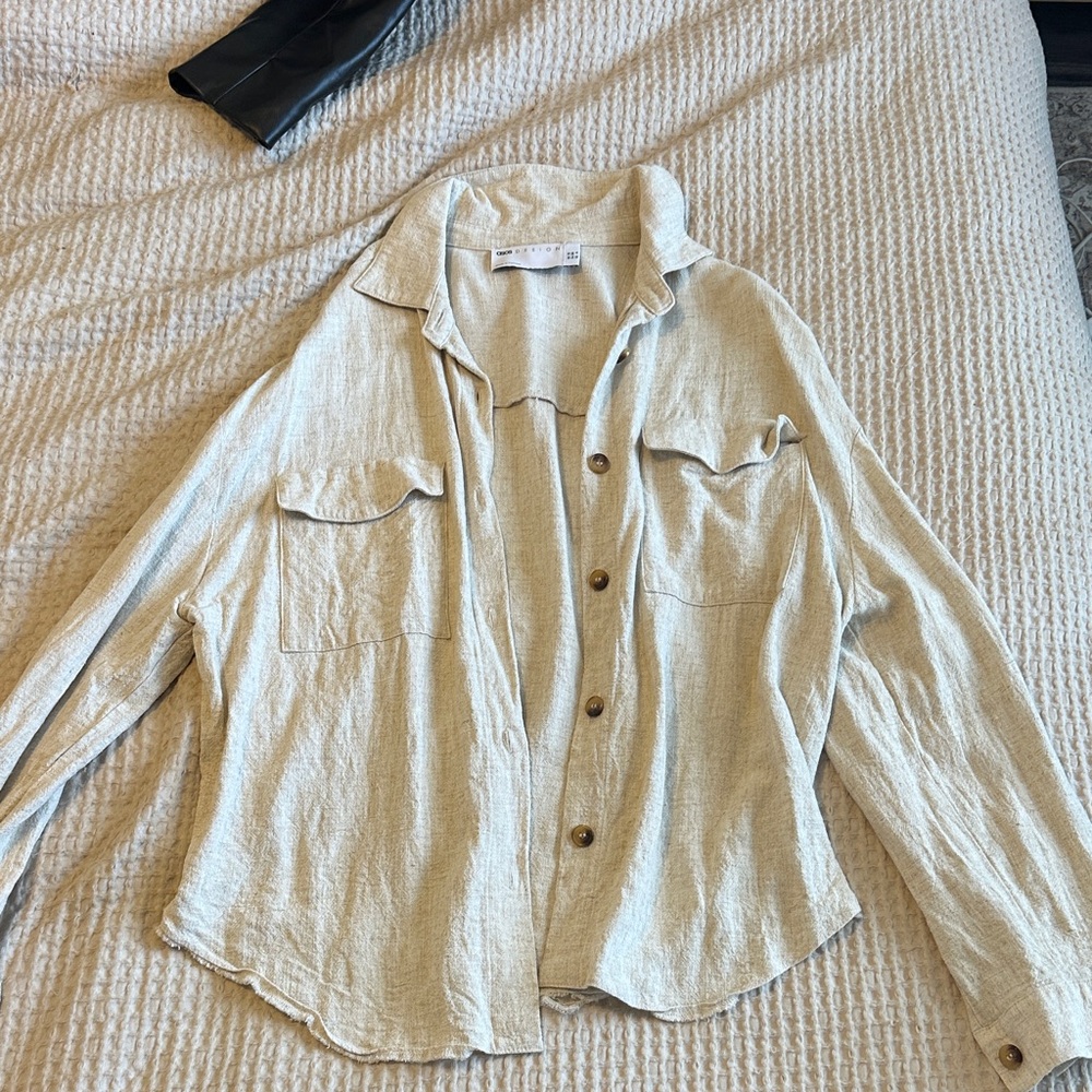 ASOS Linen Beige Button Up